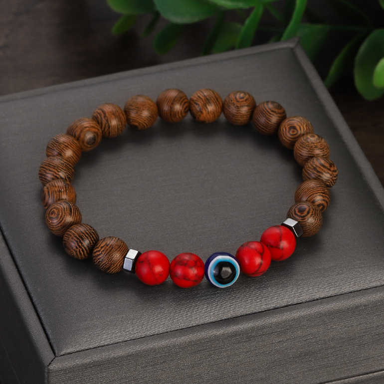 สร้อยข้อมือลูกปัดไม้ธรรมชาติ หินเทอร์ควอยซ์ สีฟ้า 8 มม. นําโชค เครื่องประดับ ของขวัญ สําหรับผู้ชาย และผู้หญิง 2023