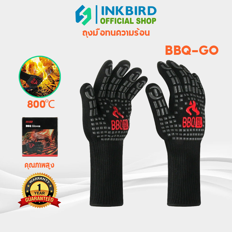 Inkbird 800℃ ถุงมือทนความร้อน สําหรับย่างบาร์บีคิว เตาอบ ทําอาหาร ในครัว แบบหนา ทนความร้อน บาร์บีคิว