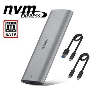 SSK NVME SATA SSD Enclosure SSD TO USB3.1 Gen2 10Gbps NVME PCIE SATA NGFF 2242 2260 2280 SSD CASE