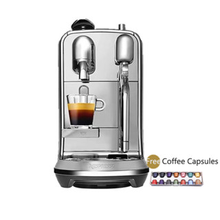 Nespresso เครื่องชงกาแฟแคปซูลอัตโนมัติ แบบเต็ม Creatisa Plus J520 เครื่องชงกาแฟเอสเปรสโซ่ พร้อมหน้าจออัจฉริยะ สีเงิน สเตนเลส