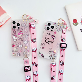 เคสโทรศัพท์มือถือ ซิลิโคนนิ่ม ลายการ์ตูนคิตตี้น่ารัก พร้อมอุปกรณ์เสริม สําหรับ iPhone 14 pro max 14 13 12 11 xs max xr 7plus 8 6s 6plus se2020