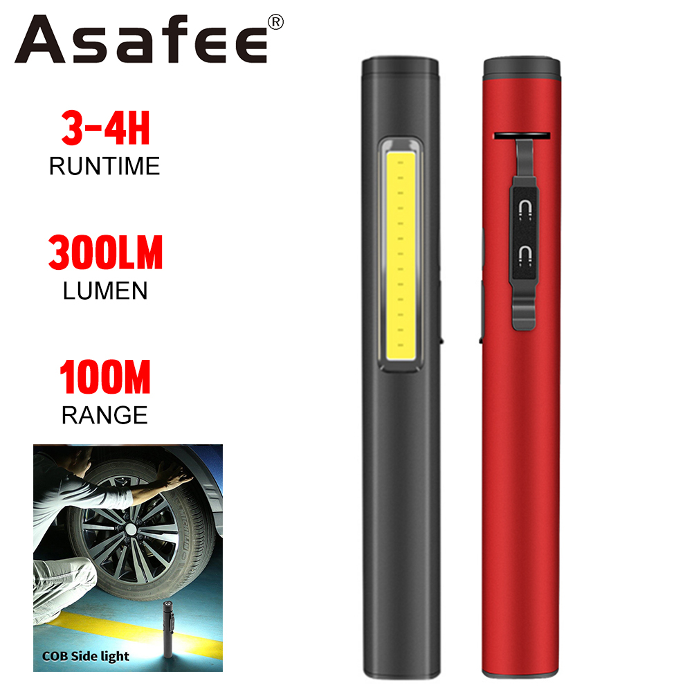 Asafee YD2302 พวงกุญแจไฟฉาย LED ขนาดเล็ก 300LM แบบพกพา พร้อมคลิปแม่เหล็ก ชาร์จแบตเตอรี่ในตัว XPE+COB