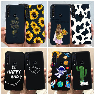 เคสโทรศัพท์มือถือ ซิลิโคนนิ่ม ป้องกัน ปิดด้านหลัง ลายนักบินอวกาศ ดอกทานตะวัน สีดํา สําหรับ Motorola One