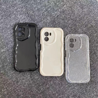 เคสโทรศัพท์มือถือแบบนิ่ม TPU ใส กันกระแทก กันรอยกล้อง ลายคลื่น สําหรับ Realme C55 C30 C31 C33 C35 10 4G A57 A77 A77S 2022