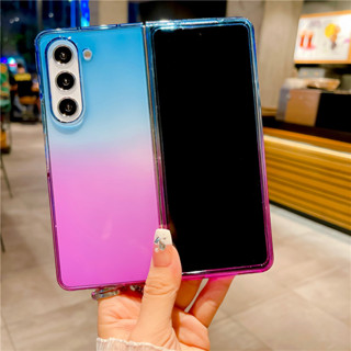 เคสโทรศัพท์มือถือแบบแข็ง ไล่โทนสี สําหรับ Samsung Galaxy Z Fold 5 4 3 5G Fold5