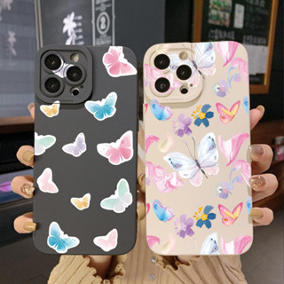 เคสโทรศัพท์มือถือ ขอบสี่เหลี่ยม ลายผีเสื้อ หรูหรา สําหรับ Infinix Hot 12i 10S 11 10 Play 11S 10i Smart 6 HD X6511 X657B X6512 Note 12 G96