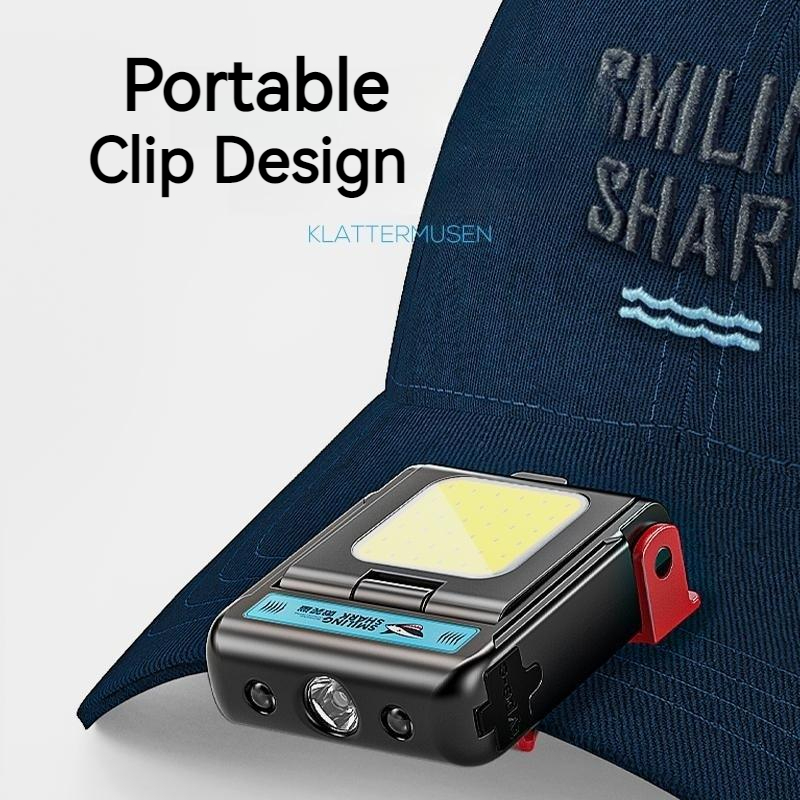 Smiling Shark TD0148 มินิไฟหน้า Led ซังไฟหน้าแบบพกพาขนาดเล็กไฟหน้า Super Bright ตกปลาคลิปหมวกไฟ USB ชาร์จกันน้ำตั้งแคมป์เดินป่าซ่อมไฟ - รูปที่ 3