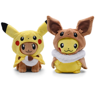 หมอนตุ๊กตานุ่ม รูปการ์ตูนโปเกม่อน Pikachu Eevee Hat ขนาด 30 ซม. เหมาะกับของขวัญวันเกิด คริสต์มาส สําหรับเด็ก