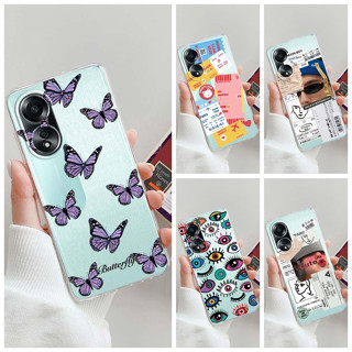 เคสโทรศัพท์มือถือ TPU นิ่ม แบบใส พิมพ์ลาย สีสันสดใส สําหรับ OPPO A58 4G A58 4G