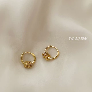 DREJEW ต่างหูเข็มเงิน 925 ทรงกลม โลหะ ทรงเรขาคณิต สไตล์เกาหลี เรียบง่าย กันแพ้ สําหรับผู้หญิง