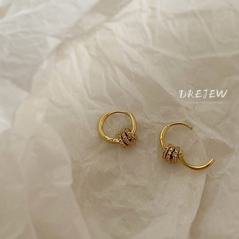 DREJEW حلق دائري هندسي بإبرة فضة 925 — صورة 6