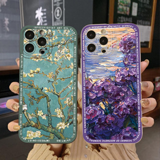 เคสโทรศัพท์มือถือ ขอบสี่เหลี่ยม ลายภาพวาดสีน้ํามัน Senery สําหรับ OPPO Reno7 4G Reno6 Reno8 Z 5G Reno5 F Reno2 F Reno3 Reno4 A17 A17K A77S A57S