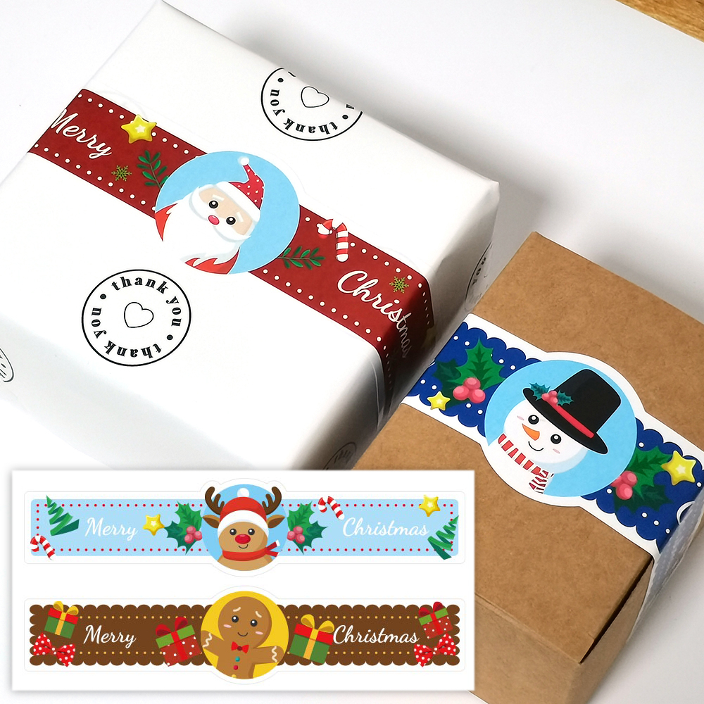 สติกเกอร์ซีล ลายการ์ตูน Merry Christmas น่ารัก สําหรับตกแต่งเค้ก 40 ชิ้น
