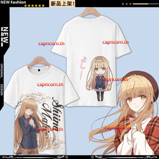 ใหม่ เสื้อยืดลําลอง แขนสั้น มีฮู้ด พิมพ์ลายอนิเมะ The Angel Next Door Spoils Me Rotten Shiina Mahiru 3D ทรงหลวม สไตล์ญี่ปุ่น สําหรับผู้ชาย และผู้หญิง