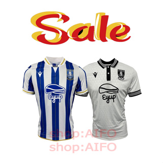 เสื้อกีฬาแขนสั้น ลายทีมชาติฟุตบอล Sheffield Wednesday Home Away Jersey 23 24 ชุดเหย้า สําหรับผู้ชาย