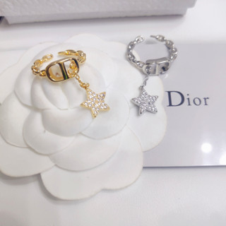 Dior แหวนทองแดง ชุบทอง คุณภาพสูง สําหรับผู้หญิง102815