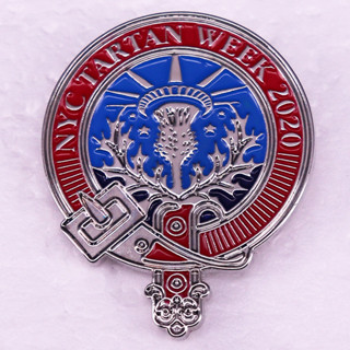 Nyc เครื่องประดับ เข็มกลัด เคลือบ Tartan Week badge