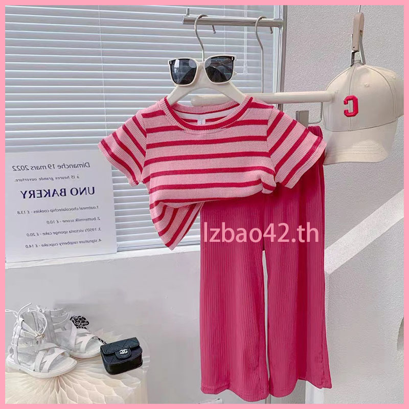 แพมเปอร์เด็ก / เสื้อผ้าเด็กผู้หญิง / ชุดเด็ก แขนสั้น + กางเกง สองชิ้น / เหมาะสําหรับ 1-7 ปี