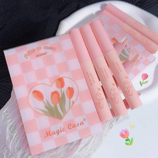 Magic CASA ลิปสติก เนื้อแมตต์กํามะหยี่ ให้ความชุ่มชื้น 5 แพ็ค