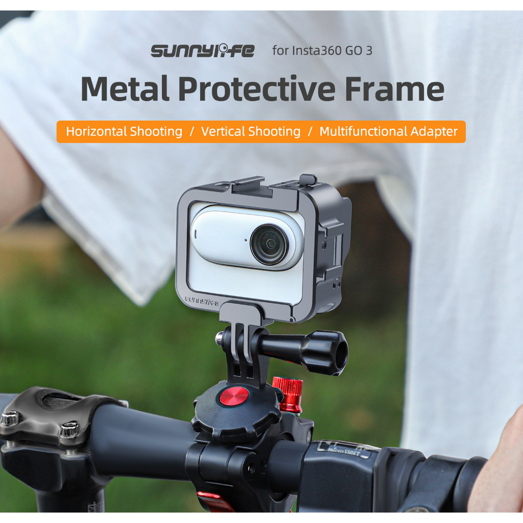 Sunnylife สำหรับ Insta360 GO 3 กรงกระต่ายโลหะกล้องขยายกรอบการกระจายความร้อนรองเท้าเย็นป้องกันกรณี