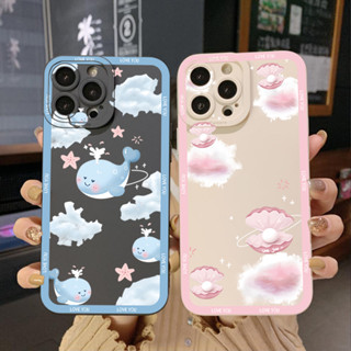 เคสโทรศัพท์มือถือ ขอบสี่เหลี่ยม ลายปลาวาฬ ประดับมุก สําหรับ Infinix Hot 12i 10S 11 10 Play 11S 10i Smart 6 HD X6511 X657B X6512 Note 12 G96