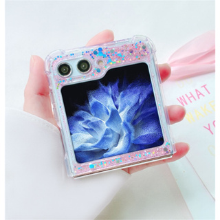 เคสโทรศัพท์ซิลิโคน กันกระแทก ประดับเลื่อม กลิตเตอร์วิบวับ หรูหรา สําหรับ Samsung Galaxy Z Flip 5 Z Flip5 ZFlip5