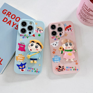 เคสหูฟังบลูทูธไร้สาย Tpu นิ่ม กันตก ลายการ์ตูนชินจัง สีน้ําตาล สําหรับ AirPods 1 2 pro 3 2021 gen3 pro 2 2022