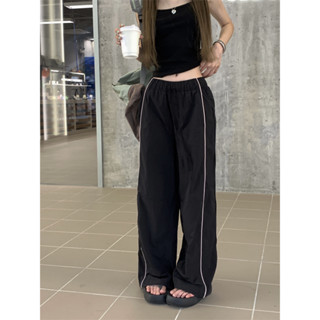 Versatile slim high waisted casual pants for girls wide pants