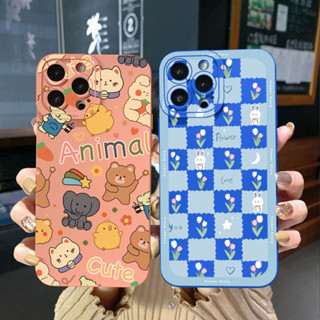 เคสโทรศัพท์มือถือ ขอบสี่เหลี่ยม ลายสัตว์น่ารัก สําหรับ Realme C35 C11 2021 C12 C15 C21Y C25Y C25S Realme5 5i 6i 8 Pro