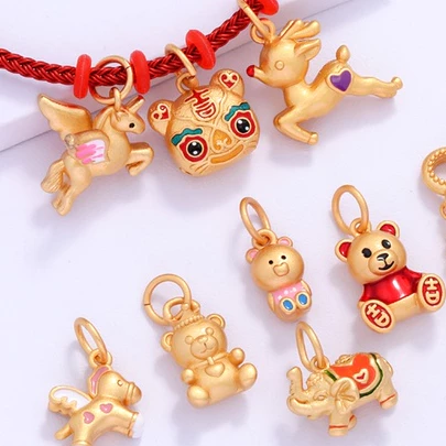 จี้สร้อยคอ สร้อยข้อมือ รูปสัตว์ ช้าง หมี ม้า เสือ แฮนด์เมด สไตล์เวียดนาม thumbnail 7