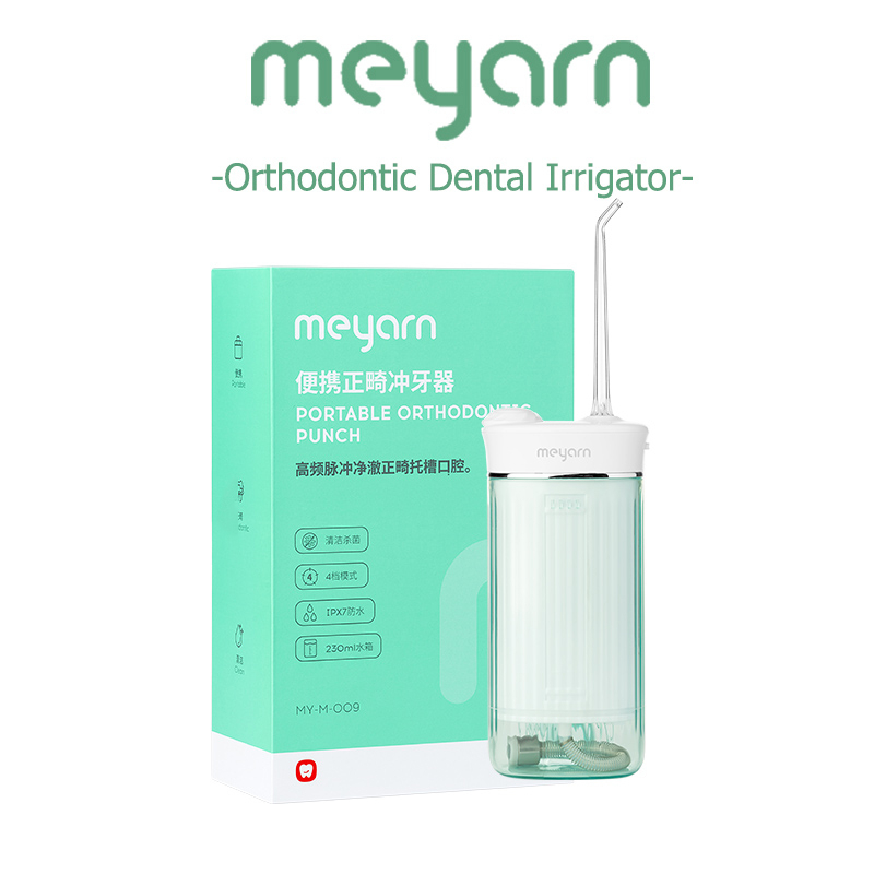 MEYARN Water Flosser เครื่องชลประทานทันตกรรมไหมขัดฟันแบบชาร์จไฟได้ 4 หัวฉีดความจุสูง