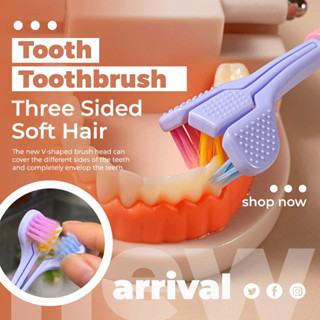 1PC แปรงสีฟัน 3D สามด้าน ขนแปรงนุ่มพิเศษ สําหรับผู้ใหญ่ 1 ชิ้น Three sided toothbrush Premium Slim Soft Toothbrush