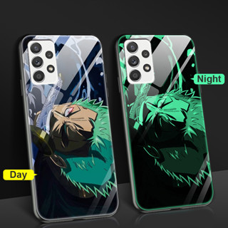 Case Samsung S23 Ultra Luminous Tempered Glass Phone Covers S22 Ultra S22 S22+ S23 S23+ A52 A52s 5G A52 5G A53 5G ONE PIECE Luffy Zorro Fashion Cartoon Cases