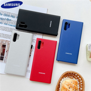 เคสโทรศัพท์มือถือหนัง ฝาพับกระจก ตั้งได้ สําหรับ Samsung Galaxy Note 10 Pro Note10+