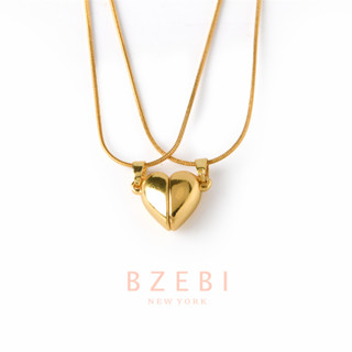 Bzebi สองคน สร้อยคอ รูปหัวใจน่ารัก necklace ร้อยคอคู่ คู่รักสามารถแยกได้ แฟชั่น สเตนเลส ชุบทอง 18K สไตล์เกาหลี ป้องกันสนิม เครื่องประดับแฟชั่น พรีเมี่ยม ไม่จางหาย ใส่อาบน้ําได้ 1280n