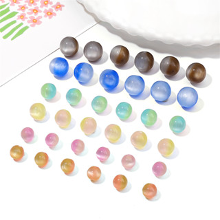 ลูกปัดเรซิ่น ทรงกลม ตาแมว สีคู่ สําหรับทําเครื่องประดับ DIY 8 10 12 มม. 10 ชิ้น ต่อถุง