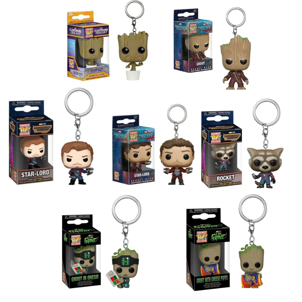 FUNKO ฟังโก้ป๊อป! พวงกุญแจ Guardians of the Galaxy Star-Lord Groot Rocket Raccoon พวงกุญแจตุ๊กตาของเ