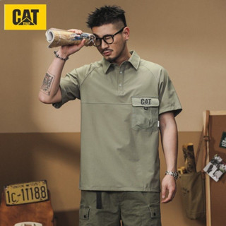 CAT เสื้อโปโลแฟชั่น ใส่ทํางานกลางแจ้ง POLOเสื้อ