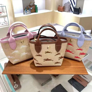 Longchamp กระเป๋าสะพายไหล่ กระเป๋าถือ สะพายข้าง ปักลายม้าโพนี่ สําหรับสตรี