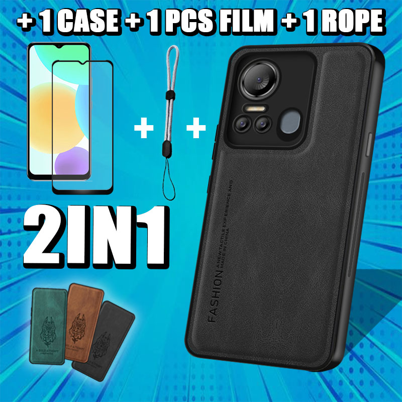 2 IN 1 แฟชั่นหนังสําหรับ Itel Vision 5 S18 S663LC S663L พร้อมเซรามิคป้องกันหน้าจอและปรับโทรศัพท์มือถ