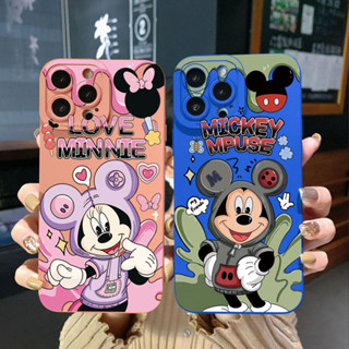 เคสโทรศัพท์มือถือ ขอบสี่เหลี่ยม ลายมิกกี้ มินนี่เมาส์น่ารัก สําหรับ Samsung Galaxy S22 Plus Note 20 Ultra S21 FE S20