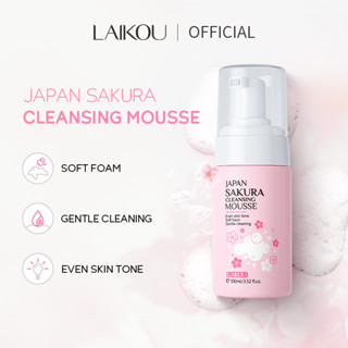 Laikou Sakura คลีนซิ่งมูส โฟมนุ่ม ทําความสะอาดรูขุมขนอย่างล้ําลึก ให้ความชุ่มชื้น 100 มล.