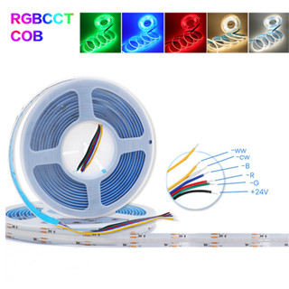 แถบไฟ LED FCOB RGBCCT DC24V 784 840LEDs/m RGB CW WW FOB ยืดหยุ่น ความหนาแน่นสูง RA90