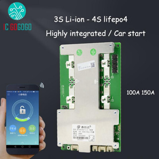 Jbd บอร์ดป้องกันแบตเตอรี่ลิเธียม 4S 12V Lifepo4 BMS RV 100A 150A บลูทูธ APP UART PC 3.2V สําหรับรถยนต์