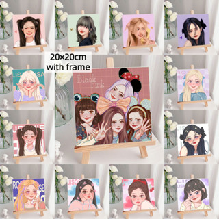 Drofe-20×20 ซม. พร้อมกรอบรูป ระบายสีตามตัวเลข -BLACKPINK-paint ระบายสีตามตัวเลข พร้อมกรอบรูป ระบายสีตามตัวเลข-ของขวัญ diy