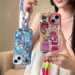 เคสโทรศัพท์มือถือนิ่ม ลายการ์ตูนปลา พร้อมสายคล้อง สําหรับ iPhone 11 12 13 14 15 PRO MAX iPhone14 iPhone14Pro