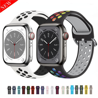 สายนาฬิกาข้อมือซิลิโคน สําหรับ iWatch Band 49 มม. 45 มม. 44 มม. 40 มม. 41 มม. Series Ultra 8 7 6 5 4 SE iWatch 3 42 มม.