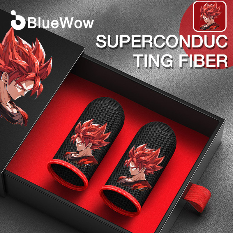 Bluewow WuKong สีดําสําหรับเล่นเกมสําหรับ PUBG Breathable ปลายนิ้ว Sweatproof Anti-slip ถุงมือปลายนิ้ว