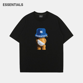 Essentials เสื้อยืดแขนสั้น ผ้าฝ้ายแท้ พิมพ์ลาย สําหรับผู้ชาย และผู้หญิง