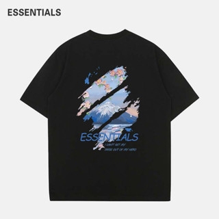 Essentials เสื้อยืดแขนสั้น ผ้าฝ้ายแท้ พิมพ์ลาย ทรงหลวม แฟชั่นสําหรับผู้ชาย และผู้หญิง